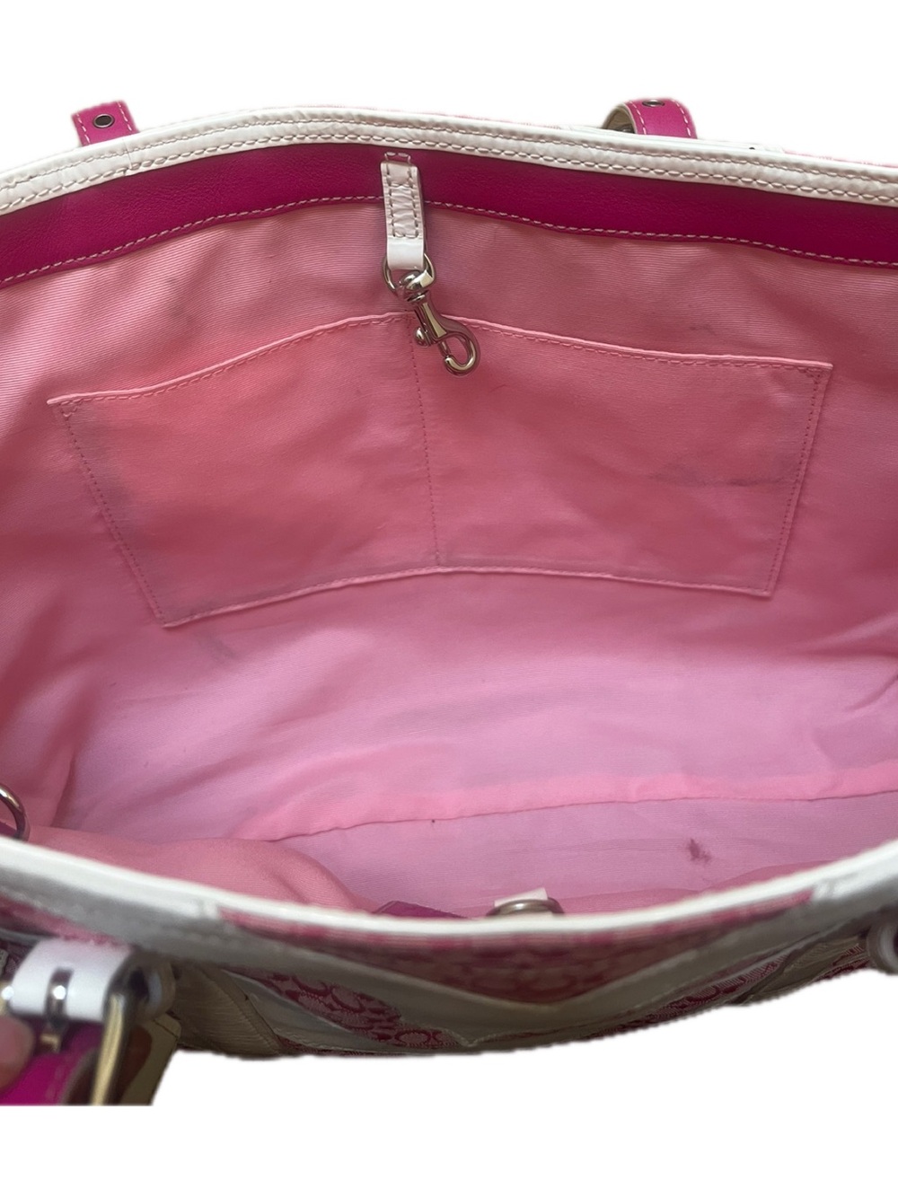 Coach Vintage Zebra Patchwork Limited Edition White & Pink Mini Cs Gallery Tote - Picture 8 of 15